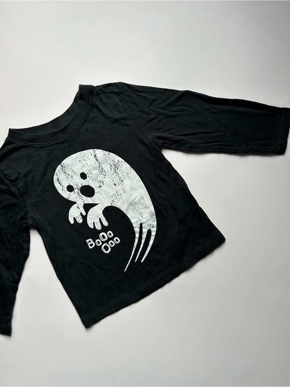 H&M Black Long-Sleeve Ghost Graphic Tee